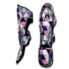 Flamingo Geometric Purple Print Pattern Muay Thai Shin Guards-grizzshop