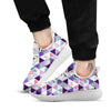 Flamingo Geometric Purple Print Pattern White Athletic Shoes-grizzshop