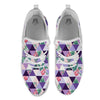 Flamingo Geometric Purple Print Pattern White Athletic Shoes-grizzshop