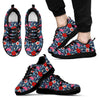 Load image into Gallery viewer, Flamingo Hawaiian Floral Tropical Flower Hibiscus Palm Leaves Pattern Print Black Sneaker Shoes For Men Women-grizzshop
