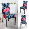 Flamingo Hawaiian Floral Tropical Flower Hibiscus Palm Leaves Pattern Print Chair Cover-grizzshop