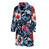 Flamingo Hawaiian Floral Tropical Flower Hibiscus Palm Leaves Pattern Print Men Long Robe-grizzshop