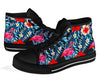 Flamingo Hawaiian Floral Tropical Flower Hibiscus Palm Leaves Pattern Print Men Women's High Top Shoes-grizzshop