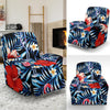 Flamingo Hawaiian Floral Tropical Flower Hibiscus Palm Leaves Pattern Print Recliner Cover-grizzshop