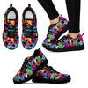 Flamingo Hawaiian Tropical Colorful Pattern Print Black Sneaker Shoes For Men Women-grizzshop
