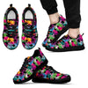 Flamingo Hawaiian Tropical Colorful Pattern Print Black Sneaker Shoes For Men Women-grizzshop