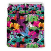 Load image into Gallery viewer, Flamingo Hawaiian Tropical Colorful Pattern Print Duvet Cover Bedding Set-grizzshop