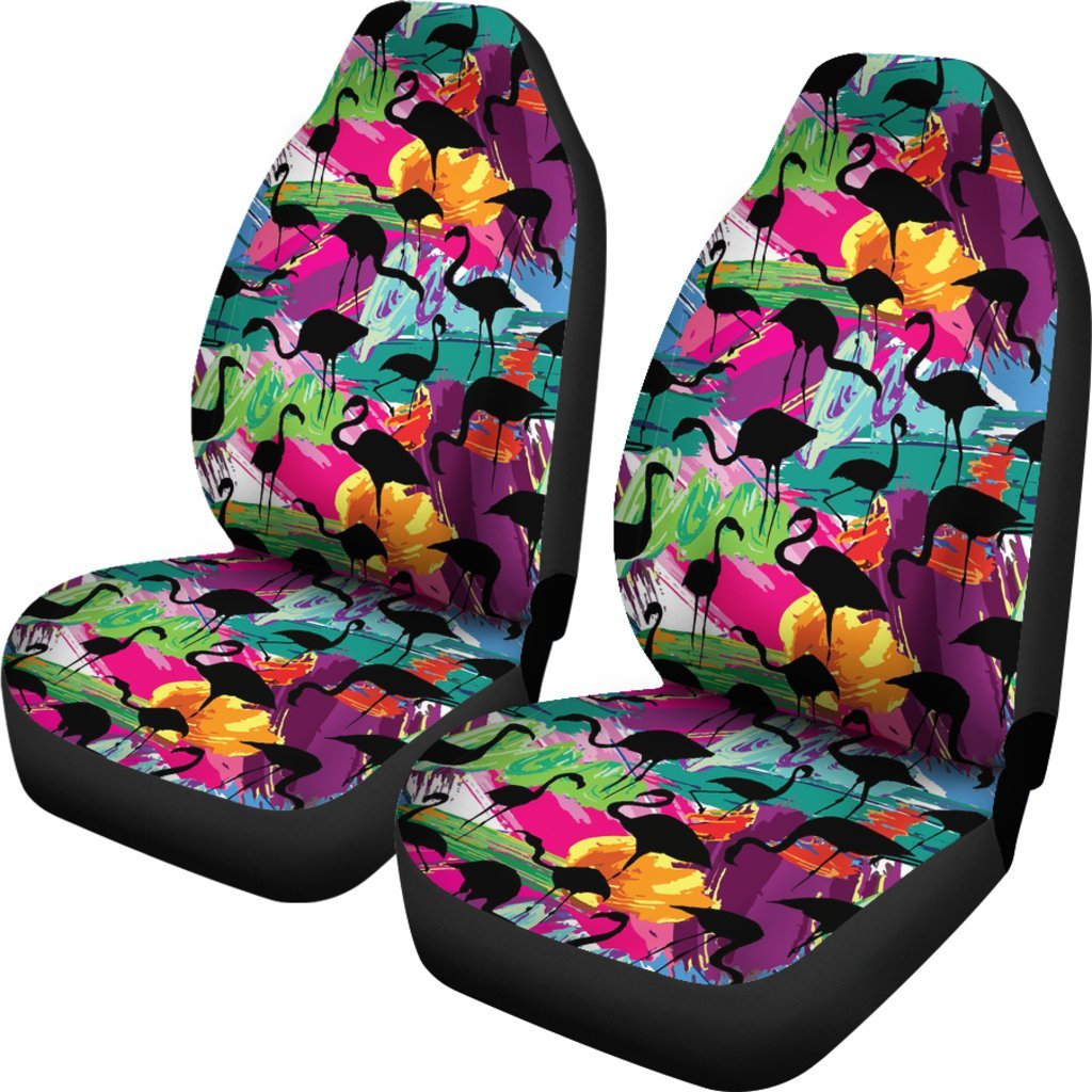 Flamingo Hawaiian Tropical Colorful Pattern Print Universal Fit Car Seat Cover-grizzshop