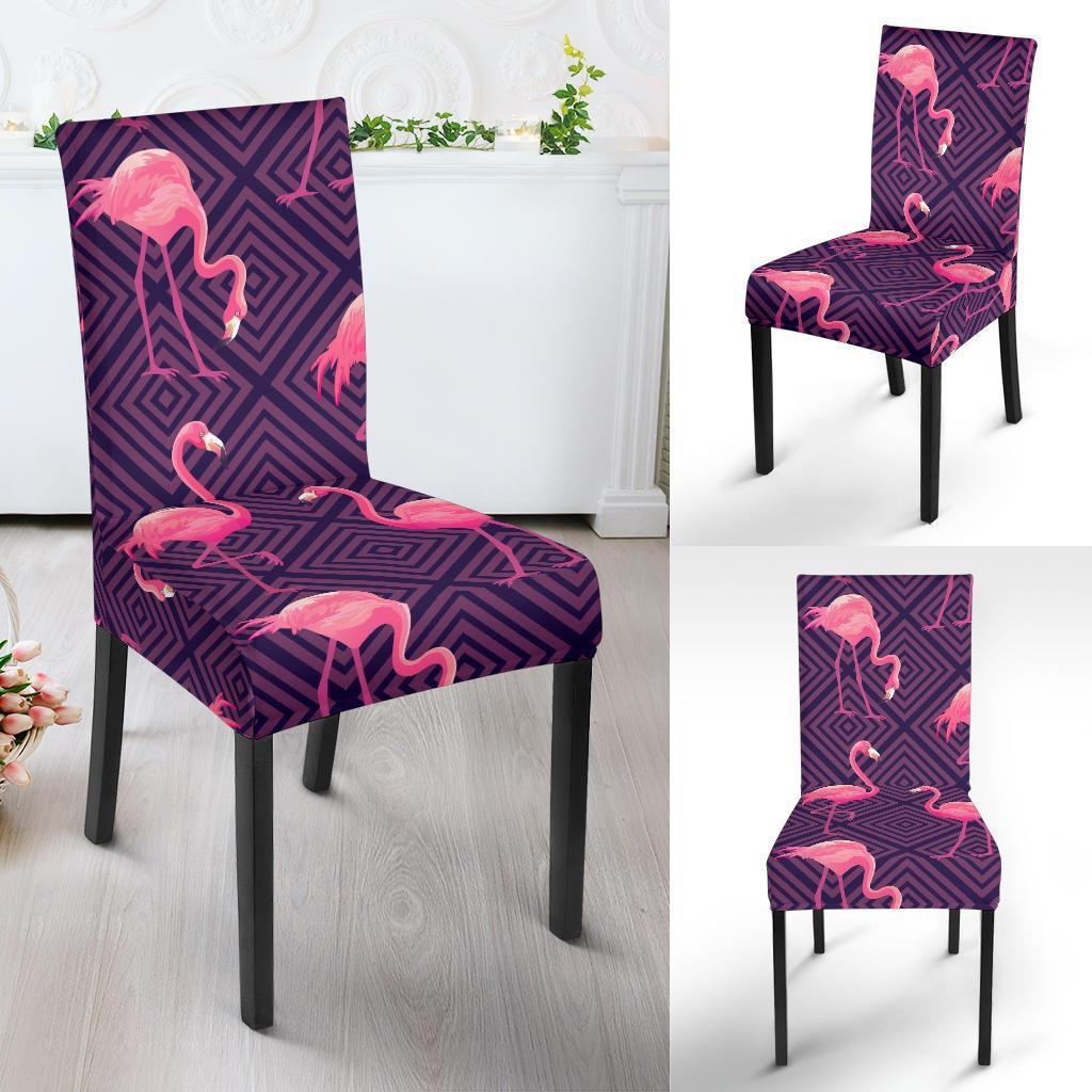 Flamingo Hawaiian Tropical Stripe Pattern Print Chair Cover-grizzshop