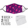 Flamingo Hawaiian Tropical Stripe Pattern Print Face Mask-grizzshop