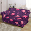 Flamingo Hawaiian Tropical Stripe Pattern Print Loveseat Cover-grizzshop