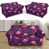 Flamingo Hawaiian Tropical Stripe Pattern Print Loveseat Cover-grizzshop