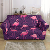 Flamingo Hawaiian Tropical Stripe Pattern Print Loveseat Cover-grizzshop