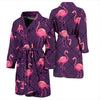 Flamingo Hawaiian Tropical Stripe Pattern Print Men Long Robe-grizzshop