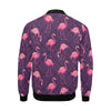 Flamingo Hawaiian Tropical Stripe Pattern Print Men's Bomber Jacket-grizzshop