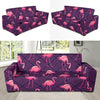 Flamingo Hawaiian Tropical Stripe Pattern Print Sofa Covers-grizzshop