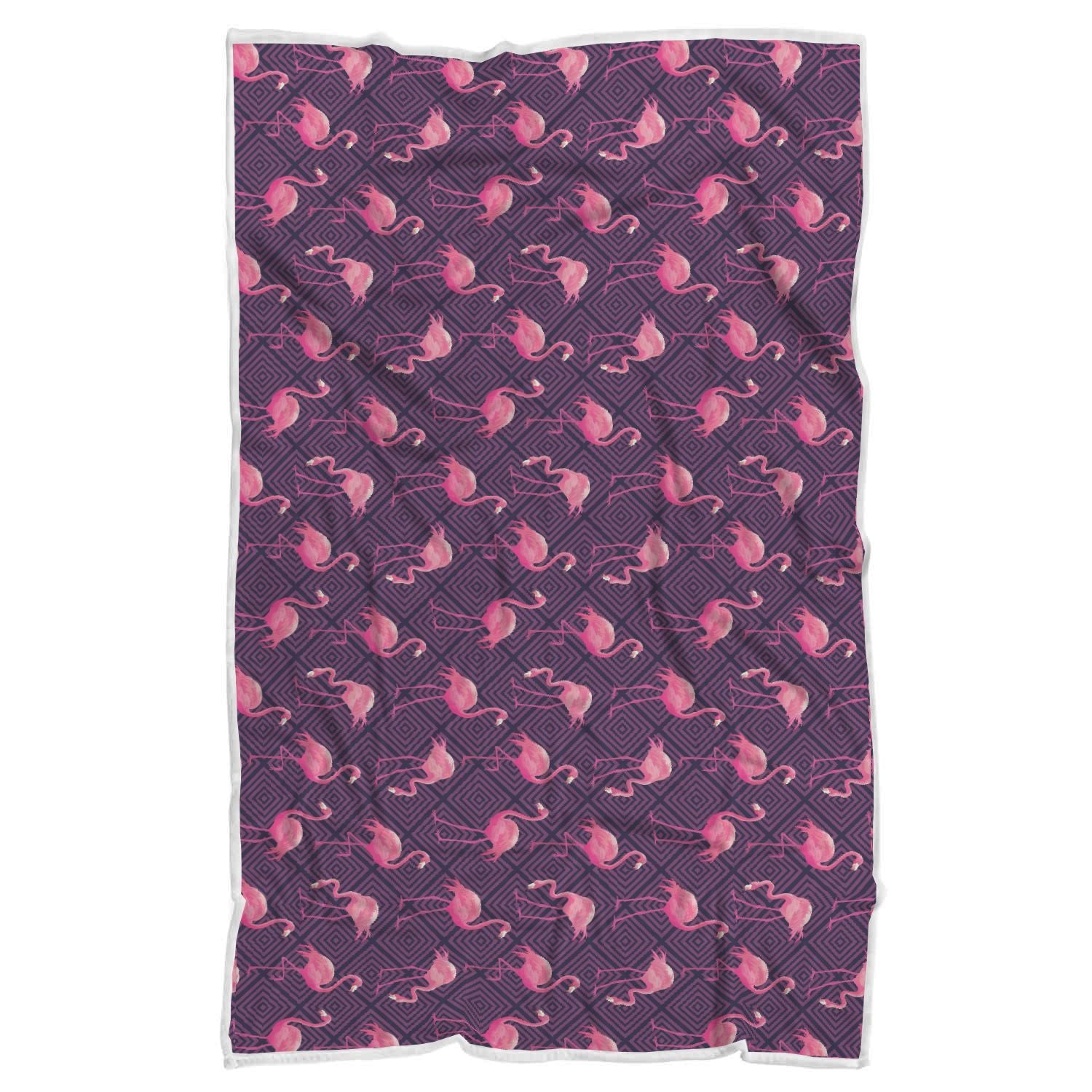 Flamingo Hawaiian Tropical Stripe Pattern Print Throw Blanket-grizzshop