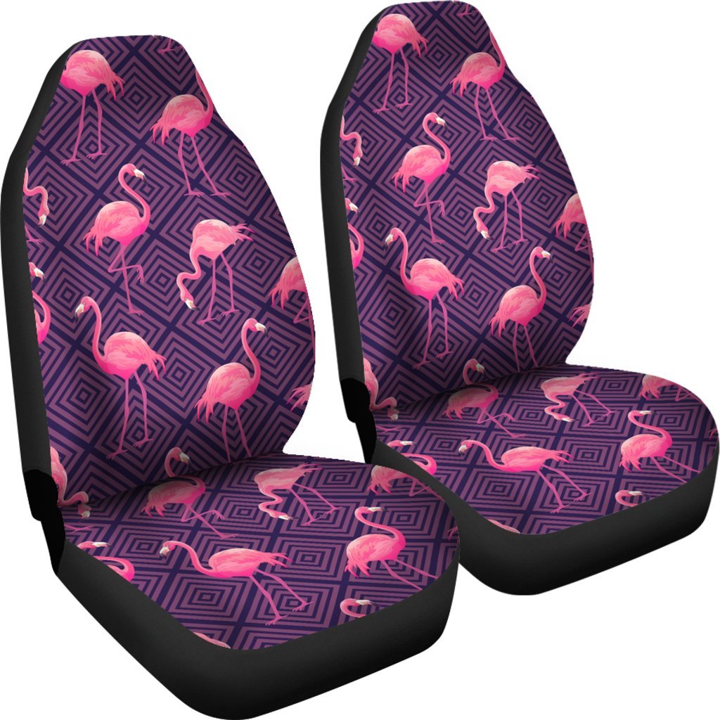 Flamingo Hawaiian Tropical Stripe Pattern Print Universal Fit Car Seat Cover-grizzshop