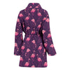 Flamingo Hawaiian Tropical Stripe Pattern Print Women Long Robe-grizzshop