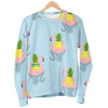 Flamingo Pineapple Blue Print Sweatshirt-grizzshop