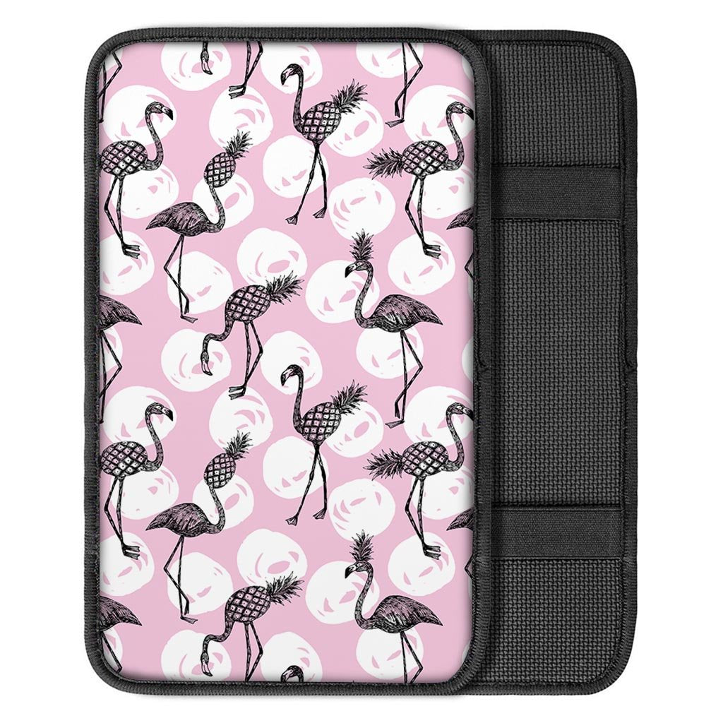 Flamingo Pineapple Print Car Console Cover-grizzshop