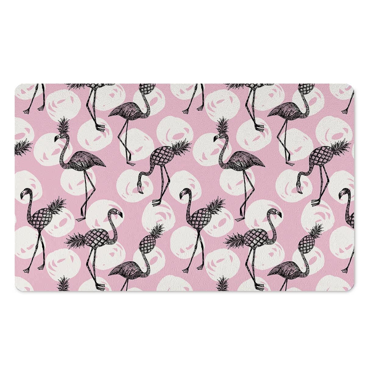 Flamingo Pineapple Print Door Mat-grizzshop