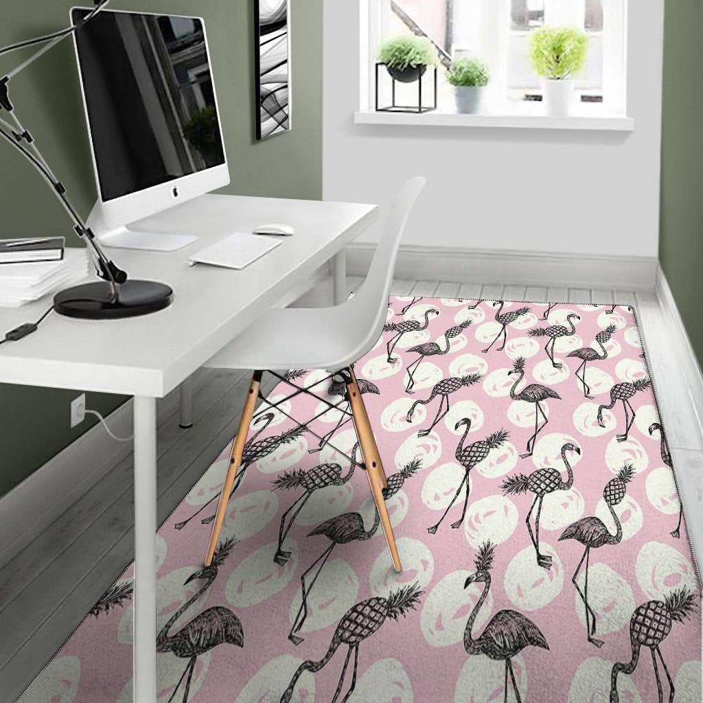 Flamingo Pineapple Print Floor Mat-grizzshop