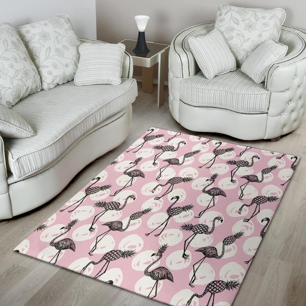 Flamingo Pineapple Print Floor Mat-grizzshop