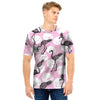 Flamingo Pineapple Print Men T Shirt-grizzshop