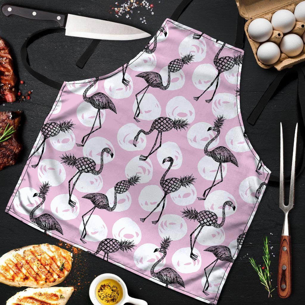 Flamingo Pineapple Print Men's Apron-grizzshop