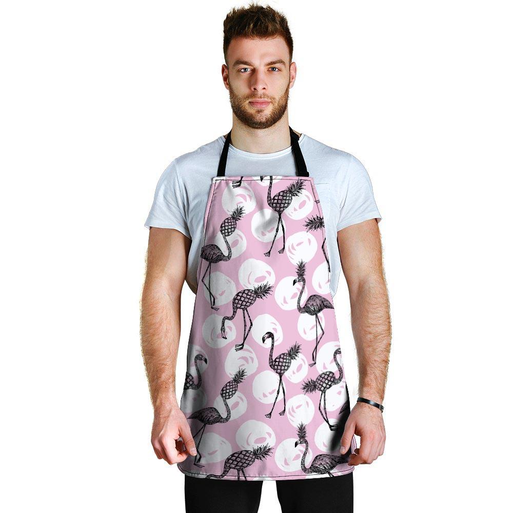 Flamingo Pineapple Print Men's Apron-grizzshop