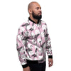 Flamingo Pineapple Print Men's Bomber Jacket-grizzshop