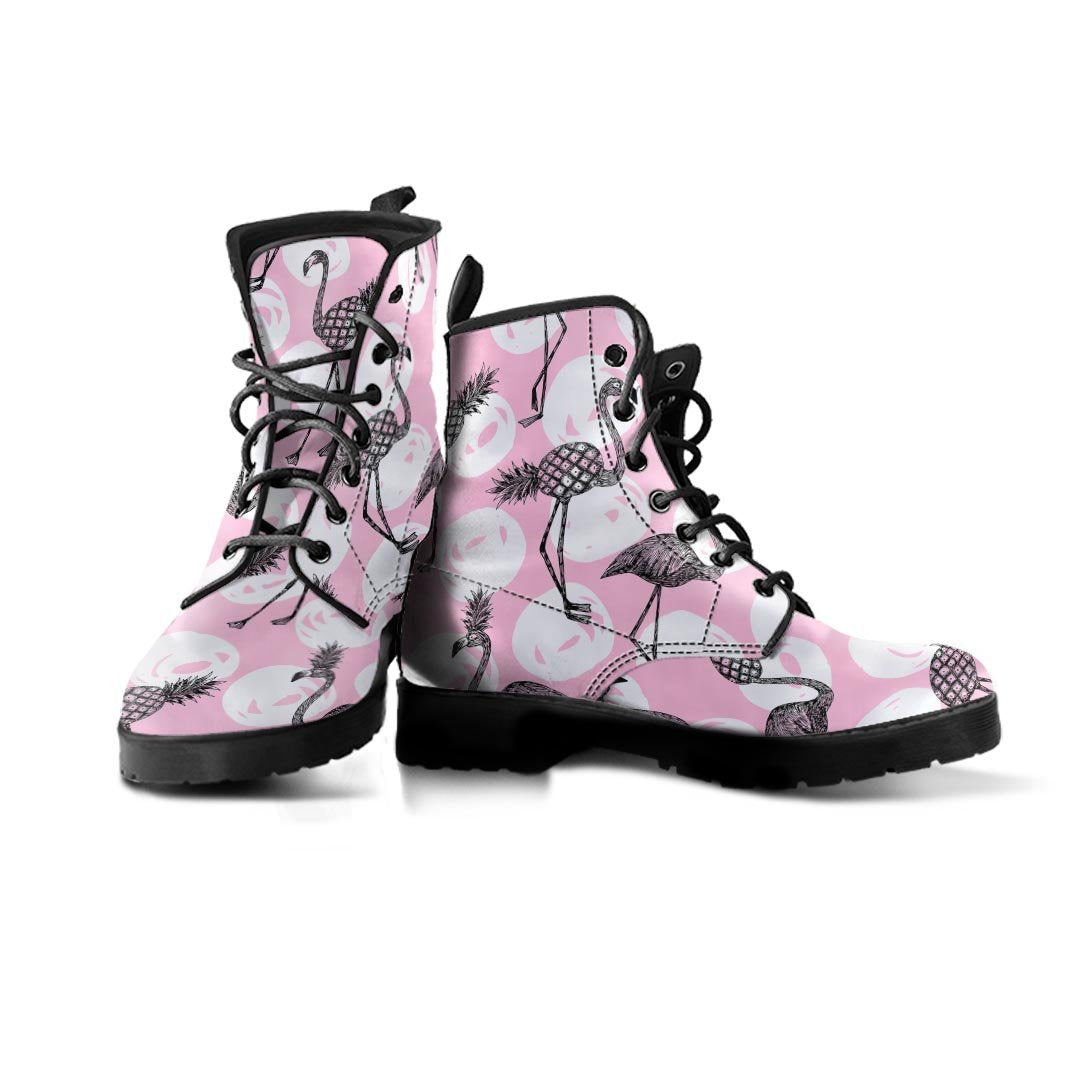 Flamingo Pineapple Print Men's Boots-grizzshop