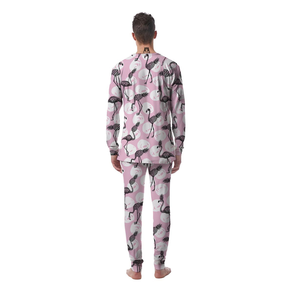 Flamingo Pineapple Print Men's Pajamas-grizzshop