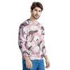 Flamingo Pineapple Print Men's Sweatshirt-grizzshop