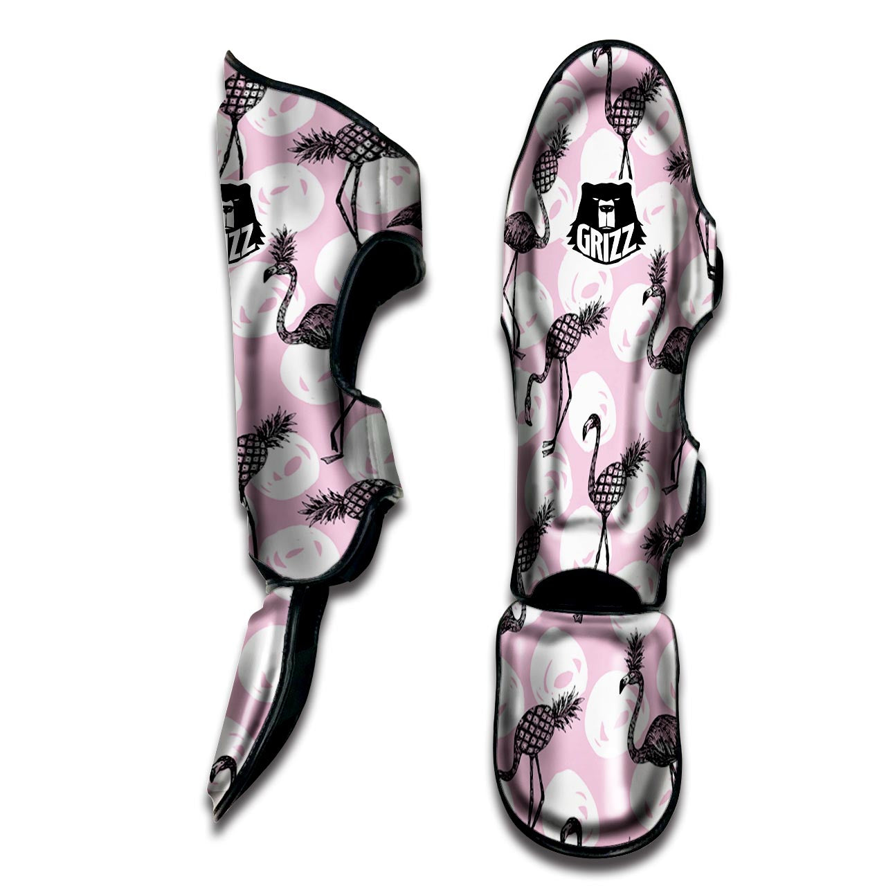 Flamingo Pineapple Print Muay Thai Shin Guard-grizzshop