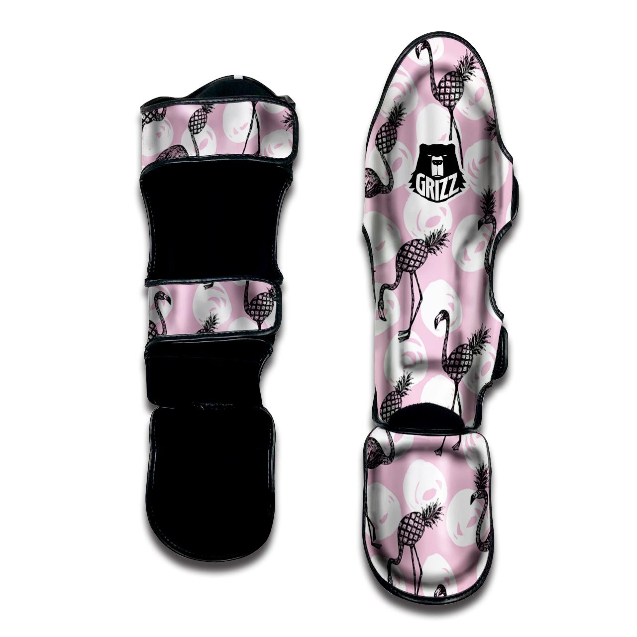 Flamingo Pineapple Print Muay Thai Shin Guard-grizzshop