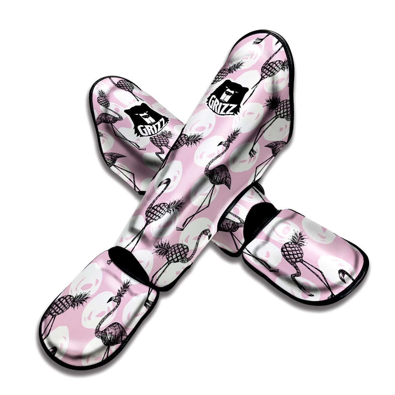 Flamingo Pineapple Print Muay Thai Shin Guard-grizzshop