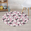 Flamingo Pineapple Print Round Rug-grizzshop