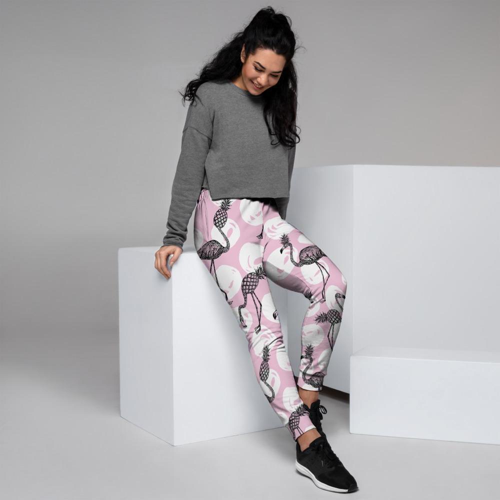 Flamingo Pineapple Print Women's Joggers-grizzshop