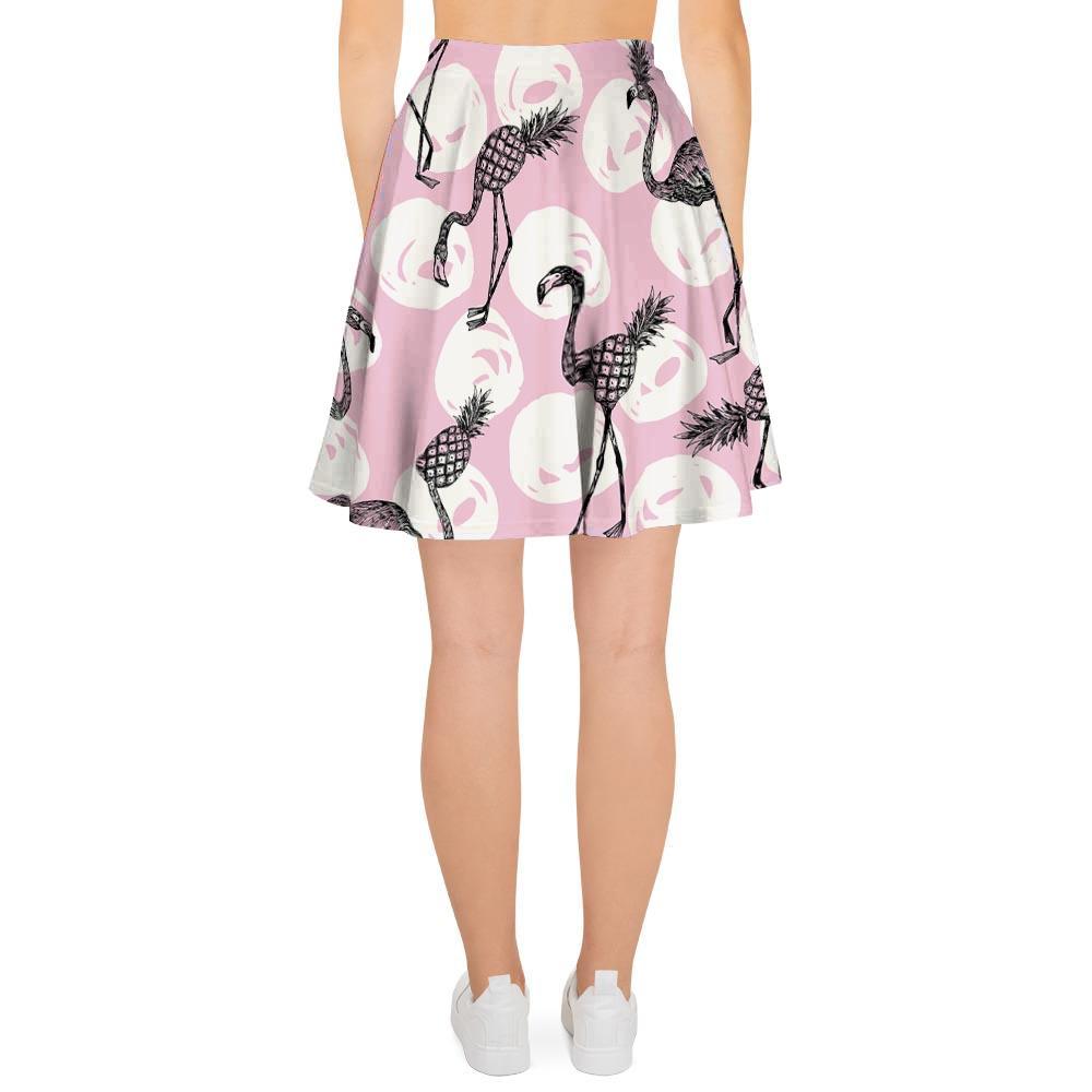 Flamingo Pineapple Print Women's Skirt-grizzshop