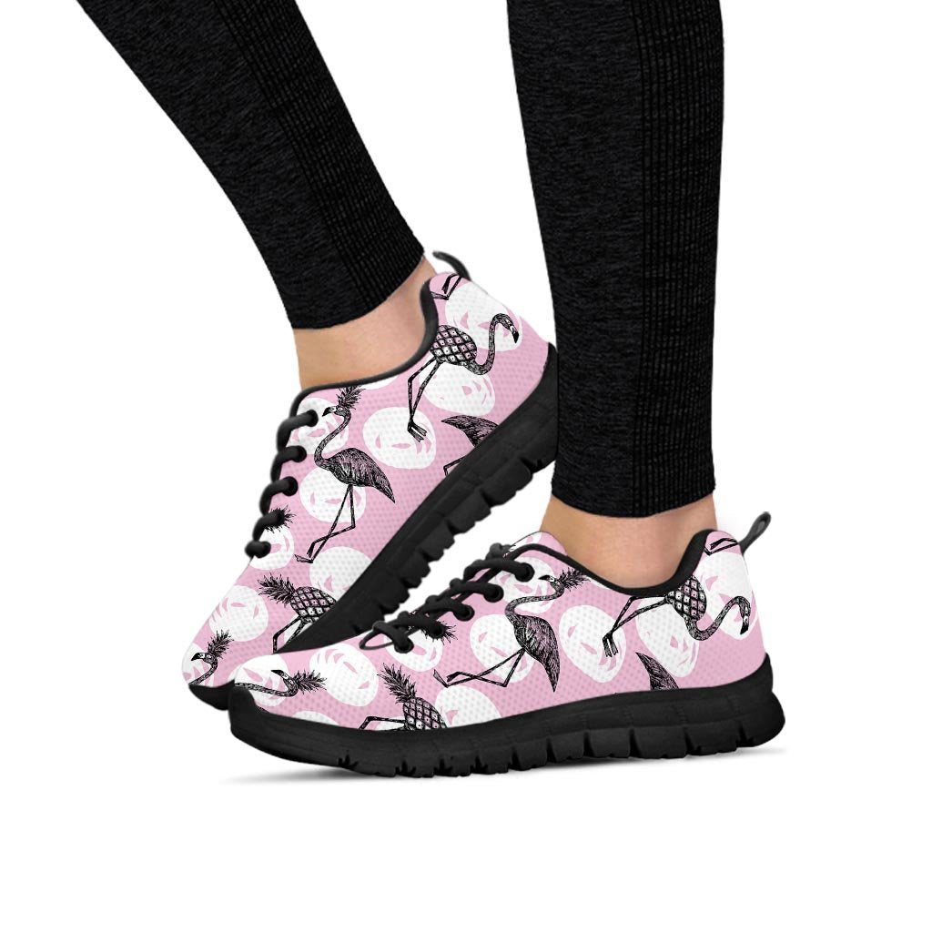 Flamingo Pineapple Print Women's Sneakers-grizzshop