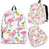 Flamingo Pineapple White Pattern Backpack-grizzshop