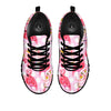 Flamingo Pink Polka Print Pattern Black Sneaker-grizzshop