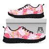 Flamingo Pink Polka Print Pattern Black Sneaker-grizzshop