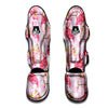 Flamingo Pink Polka Print Pattern Muay Thai Shin Guards-grizzshop