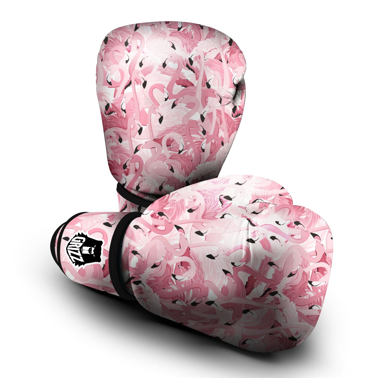 Flamingo Pink Print Pattern Boxing Gloves-grizzshop