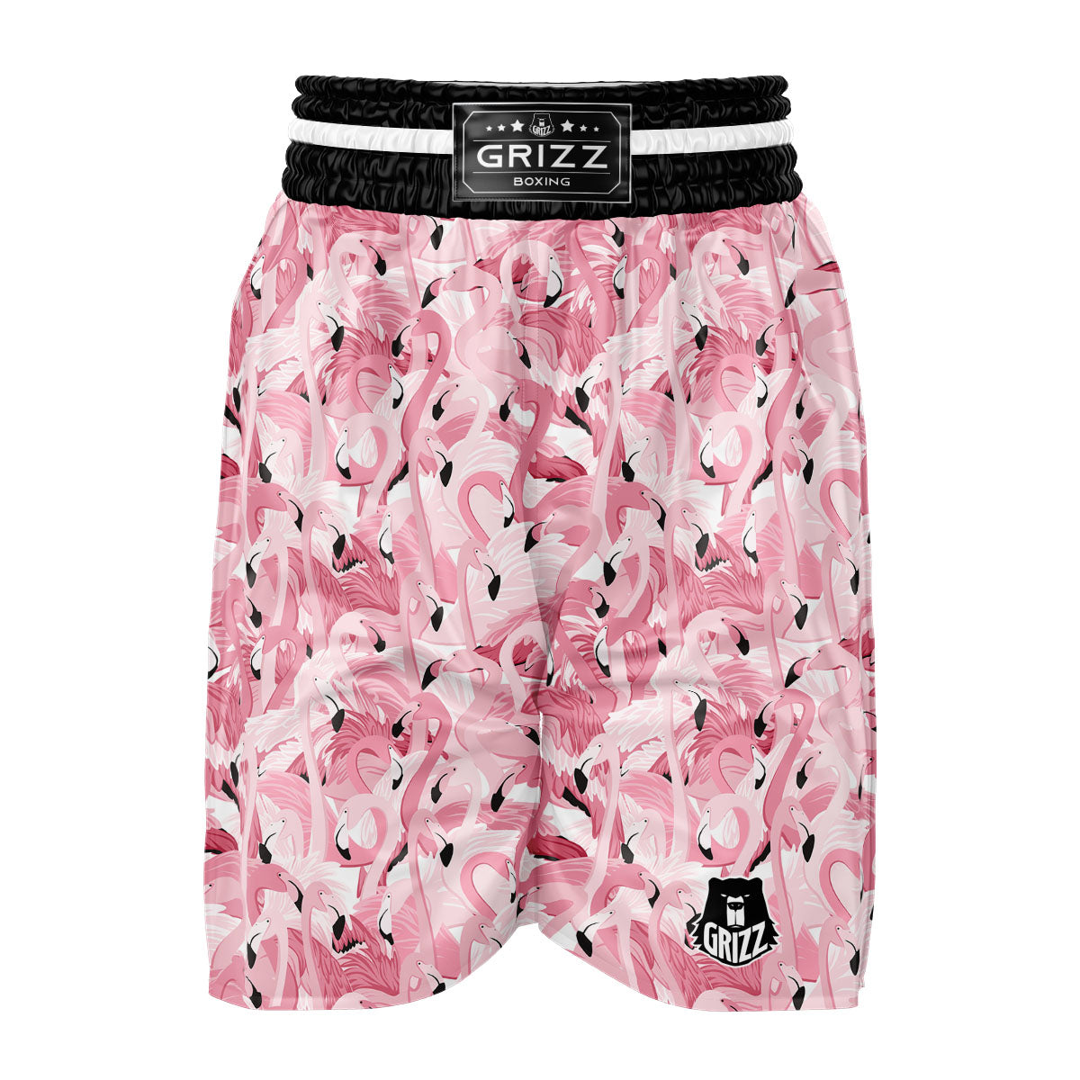 Flamingo Pink Print Pattern Boxing Shorts-grizzshop