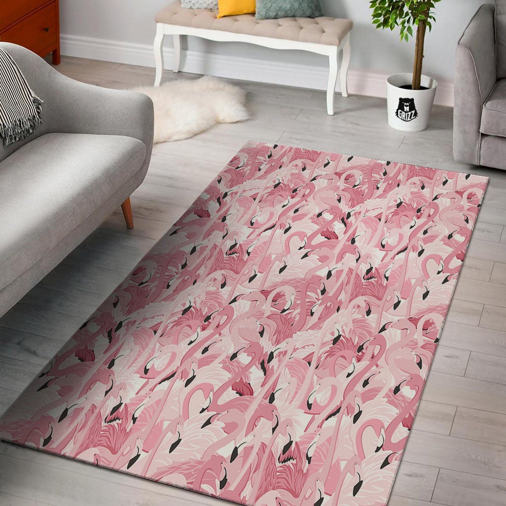 Flamingo Pink Print Pattern Floor Mat-grizzshop