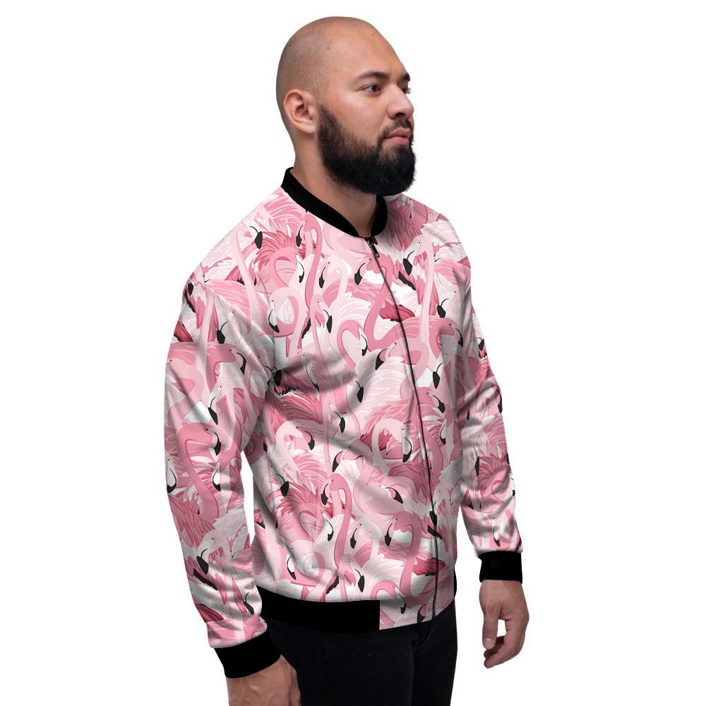 Flamingo Pink Print Pattern Men's Bomber Jacket-grizzshop